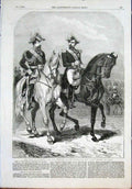 Old Antique Print King Sardinia Emperor French Grand Review Paris France
