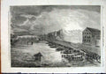 Original Old Antique Print Great Fire Quai De Billy Pars France 1855 Victorian