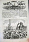 Original Old Antique Print King Sardinia Charing Cross London 1855 Victorian