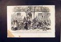 Original Old Antique Print Castellamare Prisoners Palermo Italy Vizetelly 1860