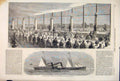 Original Old Antique Print Banquet Crystal Palace Paxton Steam Ship Giraffe 1860