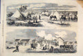 Original Old Antique Print Cavalry Camp Chalons Beauce Infantry Quarters 1860