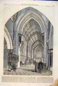 Original Old Antique Print Bodelwyddan St Asaph St Margaret'S Church Clwyd 1860