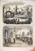 Original Old Antique Print Halifax Andrews Children Procession Government House