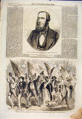 Old Antique Print Portrait Laing India Minister Neapolitan Vizetelly 1860 19th