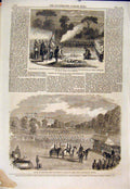 Original Old Antique Print Funeral Tucker Capua Vizetelly Derbyshire Walton Park
