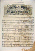 Original Old Antique Print Night March Volunteers Music Sheet Score Balfe Lemon