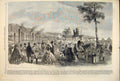 Original Old Antique Print Implement Yard Royal Agricultural Show Leeds 1861
