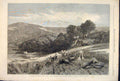 Original Old Antique Print Surrey Corn Field Cole Fine Art 1861 19th