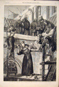 Original Old Antique Print Franciscan Sculptor Marks Royal Academy 1861 19th