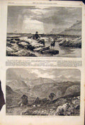 Original Old Antique Print Crab Catchers Duncan Valley Lledr Reed Fine Art 1861