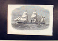 Original Old Antique Print Peninsular Oriental Company Steam Ship Mooltan 1861