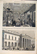 Original Old Antique Print Whitehall Yard India Museum Leadenhall Street London