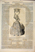 Original Old Antique Print Drinking Cup Strawberry Hill Collection Vessel 1861