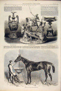 Original Old Antique Print Goodwood Races Cup Stewards Starke Horse Chesterfield
