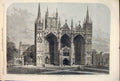 Original Old Antique Print Archaeological Britain Ireland Peterborough Cathedral