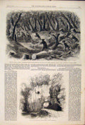Old Antique Print Civil War America Federal Troops Fairfax Caves Jedburgh
