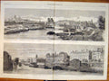 Old Antique Print Quay Paris France Notre Dame St Gervais Severn Sorbonne