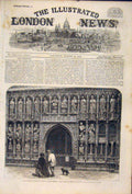 Original Old Antique Print Exeter Cathedral Archaeological Association London