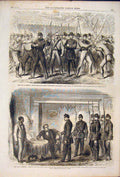Original Old Antique Print War America Civil War Washington Faulkner 1861 19th