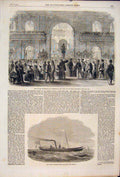 Old Antique Print Italian Exposition Florence Screw Clipper Yacht Gazelle