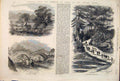 Original Old Antique Print Sketches Japan Japanese Isahaja Takiwa Fizen Sulphur