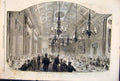 Original Old Antique Print Banquet Fishmongery Hall Mayor London Fish 1861 19th