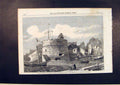 Original Old Antique Print Tower Francis Havre Demolition Harbour 1861 19th