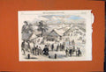 Original Old Antique Print General View Agricultural Show Battersea 1862 19th