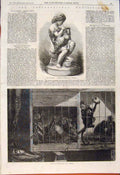 Original Old Antique Print Marble Durham Bad Neighbours Verlat Monkeys 1862 19th