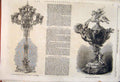 Old Antique Print Galss Candelabra Oslee Cup Emanuel Berlin Foundry 1862 19th