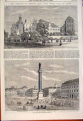 Original Old Antique Print Marriage Alice Louis Hesse Schloss Darmstadt Pixley