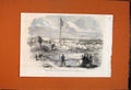 Original Old Antique Print View Volunteer Camp Ascot Heath 1862 19th