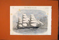 Original Old Antique Print Iron Clipper Ship Cornwallis Vessel Black Ball 1862