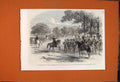 Old Antique Print Volunteer Review Fete Shrubland Ipswich Middleton 1862 19th