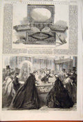 Old Antique Print Piping Bullfinch Swiss Court Dressing Case Silver 1862 19th