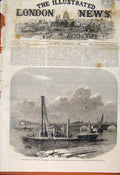 Original Old Antique Print Thames Embankment Duke Buccleuch Mansion 1862 19th
