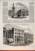 Original Old Antique Print Vestry Hall Piccadilly Rothschild Mansion London 1862