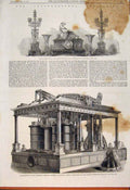 Old Antique Print Clock Candelabra Poilleux Blast-Engines Lilleshall 1862 19th