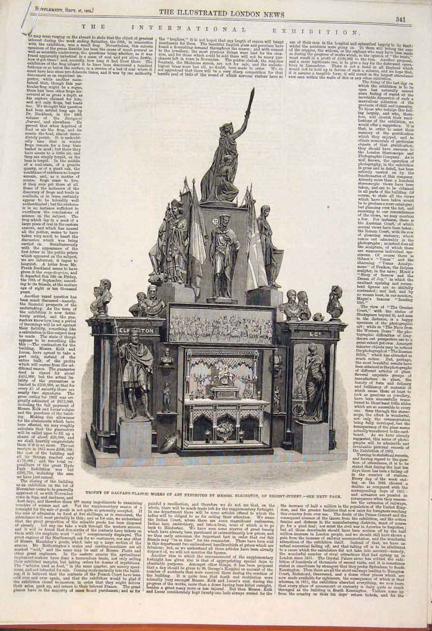 Old Antique Print Trophy Galvano Plastic Elkington Furniture Pulpit Stove