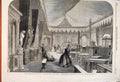 Original Old Antique Print Funrinture Court International Exhibition 1862 19th