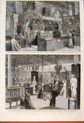 Original Old Antique Print Guiana Barbadoes Italian Court Exhibition 1862 19th