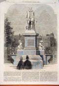 Old Antique Print Statue Myddelton Islington Green Sculpture Thomas 1862 19th