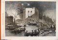Original Old Antique Print Nile River Cairo Canal Egypt Festival Gebr-El-Haleeg