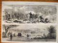 Original Old Antique Print Civil War America Federals Manassas s 1862 Victorian