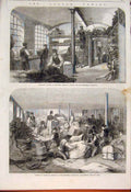 Original Old Antique Print Cotton Famine Manchester Provident Society 1862 19th