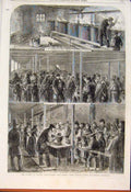 Original Old Antique Print Society Friends Manchester Soup-Kitchen Mayor Relief
