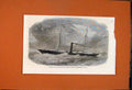 Original Old Antique Print Dudgeon Double-Screw Iron Steam Ship Flora 1862 19th