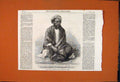 Original Old Antique Print Indian Rebel Zahoor-Ool-Hoosein Portrait 1862 19th