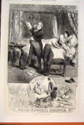 Original Old Antique Print Squire Mayduke Daughter Gilbert Sketches 1862 19th